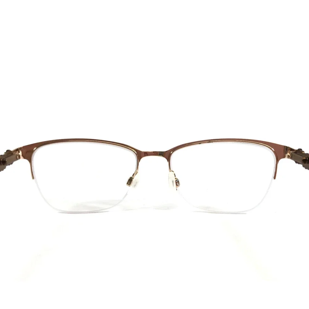 Bebe Eyeglasses Frames BB5177 200 TOPAZ Gold Cat Eye Swarovski 52-17-135